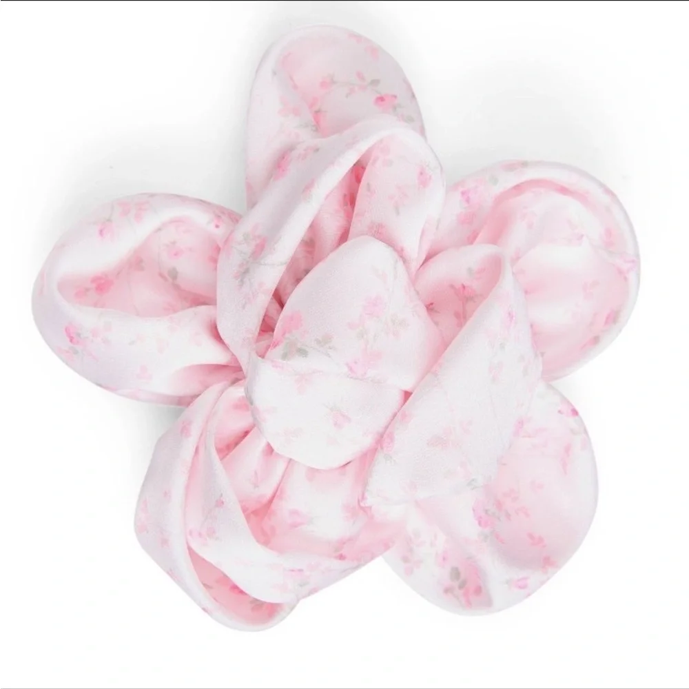 LoveShackFancy Floral Pink Hair Elastic  - English Ivy - Pink